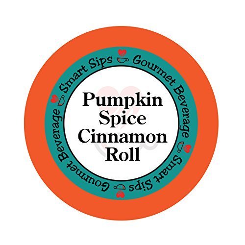 Smart Sips, Pumpkin Spice Cinnamon Roll Coffee, Medium Roast, Gourmet Flavored Coffee Single Serve Pods for Keurig K-Cup Brewers, 24 Count