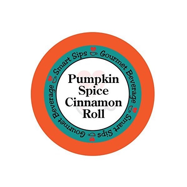 Smart Sips, Pumpkin Spice Cinnamon Roll Coffee, Medium Roast, Gourmet Flavored Coffee Single Serve Pods for Keurig K-Cup Brewers, 24 Count