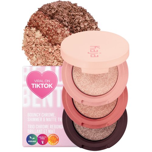 Kaja Beauty Bento Collection - Bouncy Eyeshadow Trio | Peach Orange Tones, Travel Size, 02 Orange Blossom, 2019 Allure Best of Beauty Award, 0.03 Oz