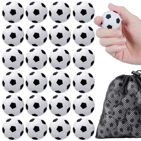 40 Pcs Mini Soccer Balls,Squeezable Stress Soccers,Small Foam Sports Balls,Soccer Stress Ball for Kids Adults Soccer Party Favors Ball Games,Soccer Sports Stress Relief Balls Bulk with Drawstring Bag