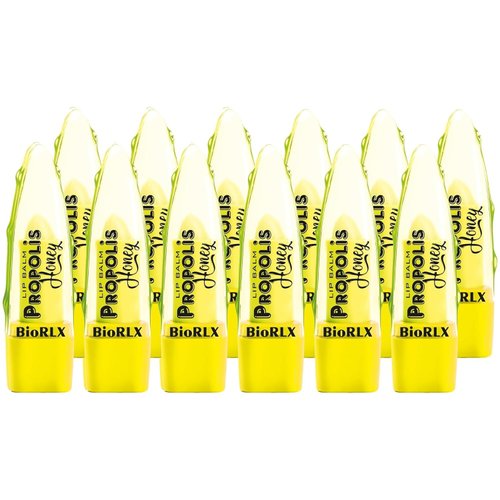 BioRLX Propolis and Honey Lip Balm Color Free (Twelve Lip Balms)