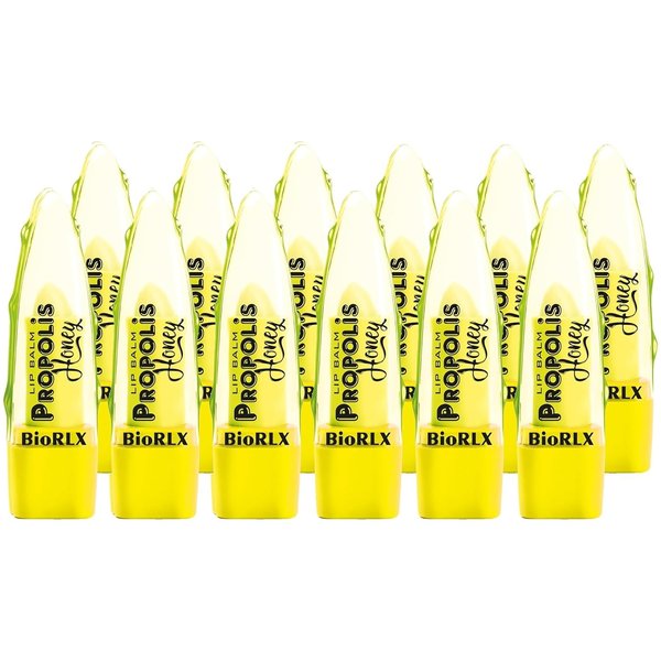BioRLX Propolis and Honey Lip Balm Color Free (Twelve Lip Balms)