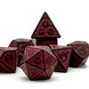 Poludie DND Dice Set-D&D Polyhedral Dice (7 Pcs) with Leather Dice Bag for Dungeons and Dragons Role Playing Dice Games RPGs (Red with Black Edge)