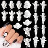 DANNEASY 90pcs Kawaii Nail Charms 3D Baroque Cupid Flat Back Angel Baby Nail Design White Embossed Angel Nail Jewelry Nail Decoration for Acrylic Nails DIY Craft Jewelry Making Accessories