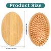 Bamboo Brush for Hair Growth, Natural Wooden Scalp Brush Mini Hair Scalp Massager Bamboo Bristles Detangling Hairbrush for Women, No Handle Design, Anti-Static Round Wood Pins