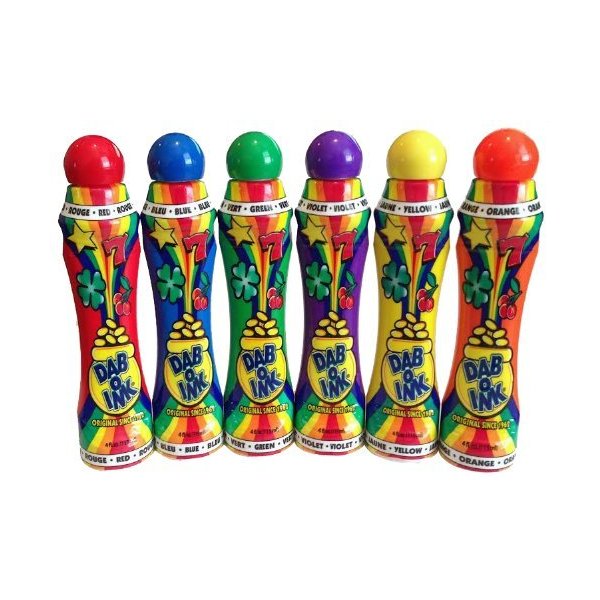 Dab-O-Ink 6 Pack Bingo Daubers - Mixed Colors - 4 oz.