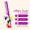 Allegro Combs 61 XL Rat Tail Combs Wide Tooth Comb Detangling Hair Styling Coarse Hair Foiling Thick Back Parting Combs Hairstylist Combs For Women Made In USA 3 Pc. (Frosted Purple)