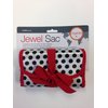 ORB Travel-JP100-B-Polka Dots-Black/White/Red-Jewelry organizer roll cosmetic bag accessories travel bag