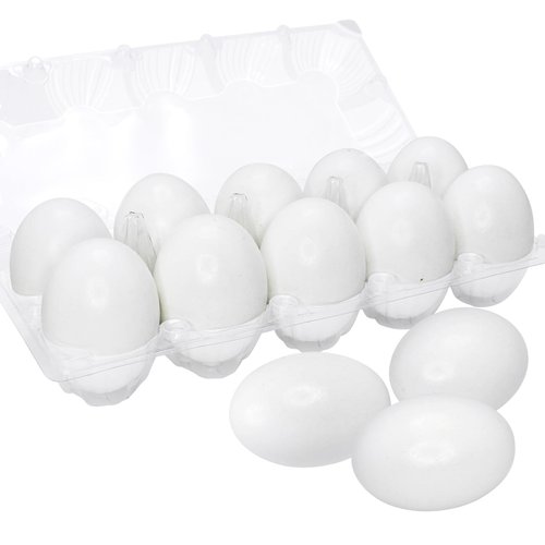 10 Pcs White Wooden Eggs Realistic Easter Eggs Wooden Fake Eggs for Kids Easter DIY Crafts, Easter Hunts, Easter Basket Stuffers, School Activities and Home Decors