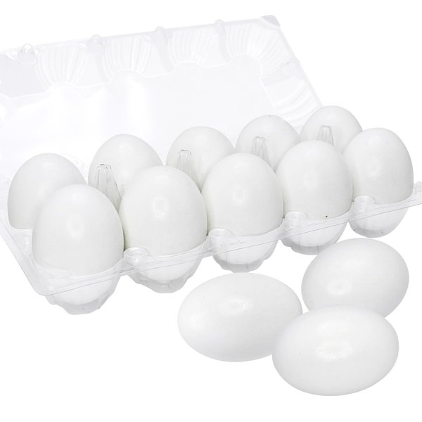 10 Pcs White Wooden Eggs Realistic Easter Eggs Wooden Fake Eggs for Kids Easter DIY Crafts, Easter Hunts, Easter Basket Stuffers, School Activities and Home Decors
