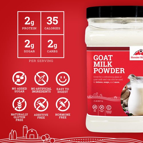 Hoosier Hill Farm Goat Milk Powder, 1LB (Pack of 1)