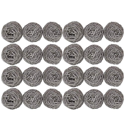 24 Pack 30g Stainless Steel Sponges - Stainless Steel Scouring Pad, Steel Wool Scrubber, Metal Scrubbers for Pans, Steel Wool Soap Pads, Cooking Utensil Cleaning Tools for Kitchens, Bathroom etc