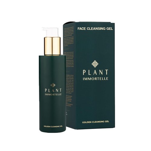 PLANT IMMORTELLE Golden Cleansing Gel - Hydrating and Lightweight Cleansing Gel - Gentle Makeup Removal - Perfect for Sensitive Skin, Natural and Organic Helichrysum Italicum, Gel Cleanser for Face
