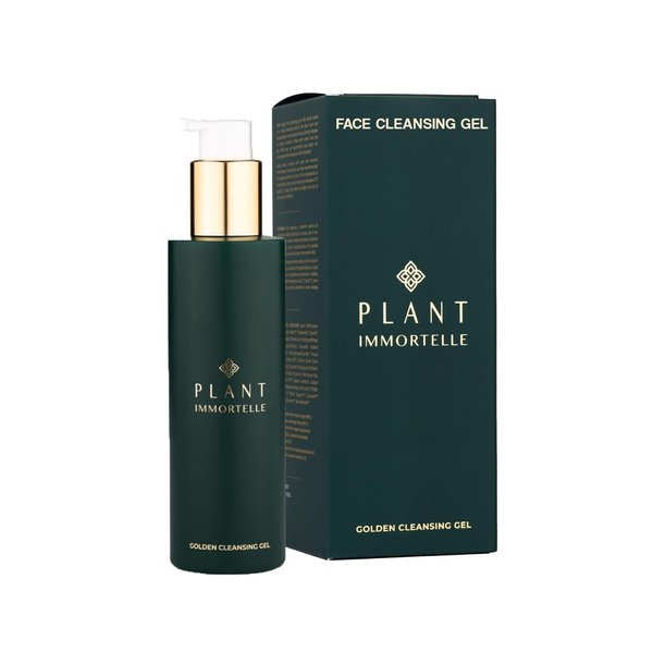 PLANT IMMORTELLE Golden Cleansing Gel - Hydrating and Lightweight Cleansing Gel - Gentle Makeup Removal - Perfect for Sensitive Skin, Natural and Organic Helichrysum Italicum, Gel Cleanser for Face