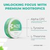 NZE Caffeine Free Nootropic Pouches (Spearmint) - Nootropic Pouches with Alpha GPC, L-Tyrosine & L-Theanine - No Sugar or Artificial Sweeteners - 15 Nicotine Free Pouches Per Can - 5 Pack