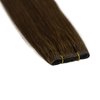 Full Shine 22 Inch Human Hair Weft Hand Tied Hair Extensions For Fashion Women Genius Weft Hair Extensions Human Hair Sew In Hair Extensions Real Human Hair Medium Brown Hair Weft 60G 22 Inch