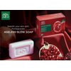 DE LEAF THANAKA Natural Pomegranate Bar Soap, Vitamin E Anti Aging Ageless Glow Youthful Beauty Deep Cleansing Hydration Moisturize Clean Face Facial Body Skin Soap, 100 g 1 Pack Count Pomegranate