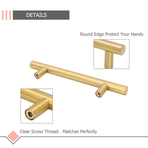 LONTAN 12 Pack 4.5 Inch Drawer Pulls Kitchen Cabinet Handles Brushed Brass Furniture Hardware LH201GD115 Modern Gold Dresser Handles for Contemporary Hardware