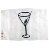 TAYLOR MADE PRODUCTS Novelty Cocktail Boat Flag, 12" x 18" 200-Denier Water-Repellent Nylon, Screen-Printed Fabric, Decorative for Marine, Boating, Marina, Dock Decor, Sewn-in Brass Grommets - 9118