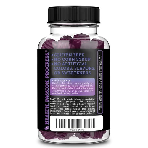 Zeal Naturals Sambucus Elderberry Gummies + Zinc + Vitamin C - Daily Supplement for Children & Adults - Easy to Chew Vitamin Gummies - 100 mg Max Serving of Elderberry - 60 Count