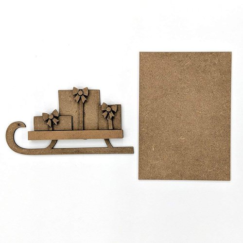 Foundations Décor, Welcome Sign Self Adhesive Magnets, DIY Home Decorations, Craft Kit - Sled with Presents