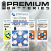 Premium Batteries Size 675, ZA675, PR44, P675 1.45V Zinc Air Hearing Aid Batteries Blue Tab (60 Batteries)