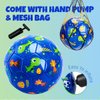 INPODAK Toddler Soccer Ball Size 3 Cartoon Dinosaur Blue Balls for Kids 2-8 with Pump, Mesh Bag and Gift Box for Birthdays, Christmas and Parties