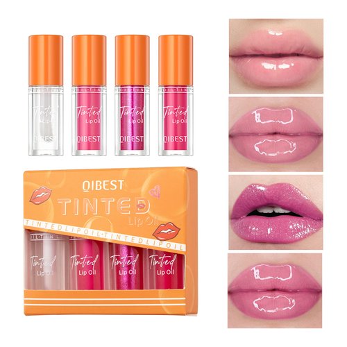Wintgrea 4PCS Lip gloss Collection Makeup Set, Hydrating Lip Glow Oil, Moisturizing Lip Glow Oil，Shiny Smooth Soft Liquid Lip Glosses Lip Stain With Rich Varied Colors moisturize lips For Girls Women