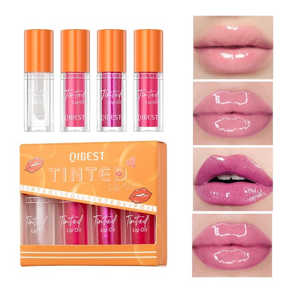 Wintgrea 4PCS Lip gloss Collection Makeup Set, Hydrating Lip Glow Oil, Moisturizing Lip Glow Oil，Shiny Smooth Soft Liquid Lip Glosses Lip Stain With Rich Varied Colors moisturize lips For Girls Women