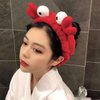 LOKESI 2PCS Spa Headband Makeup Headband Fluffy Cute Crab Makeup Headbands for Slumber Party Supplies Facial Headband Washing Headband for Skin Care Mask