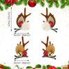 WLLHYF 4PCS Christmas Hair Clip, Cute Xmas Reindeer Antler Hairpin Girl Women Hair Clips Xmas Hair Barrettes with Pom Balls Deer Ear Hair Accessories Festive Party Cosplay Gifts (Coffee)