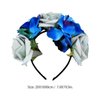 Day of The Dead Headpiece Halloween Costume Mexican Headband Rose Flower Crown Dia de Los Muertos Headpiece for Halloween Carnival Wedding Festival Sapphire Random Color