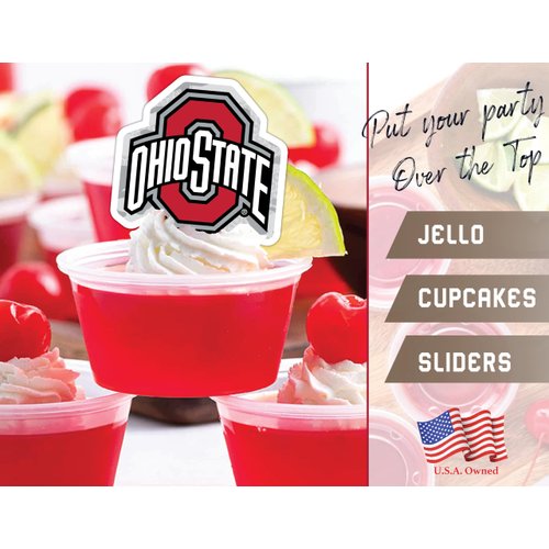 Ohio State Cupcake Toppers (24 Pieces) Ohio State University Party Supplies for OSU Buckeyes Football Tailgating, Birthday Gift, Graduation Party Decorations (Ohio State Buckeyes)
