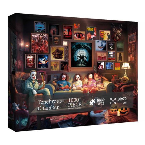 BBOLDIN Halloween Horror 1000 Piece Puzzle for Adults, Cardboard, 27.5 x 19.7 inches, Movie Night Decor