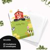Desert Cactus Barnyard Farm Style 2 Happy Birthday Invitations Invite Cards (25 Count) With Envelopes Boys Girls Kids Party (25ct)