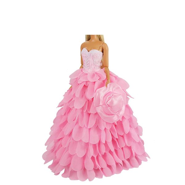 BARWA Princess Evening Party Clothes Wears Dress with Hat Outfit Set for 11.5 inch Doll