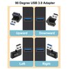 Jadebones 90 Degree USB 3.0 Adapter (4 Pack), Vertical Up and Down Angle, Horizontal Left and Right Angle USB Male to Female Extender Connector