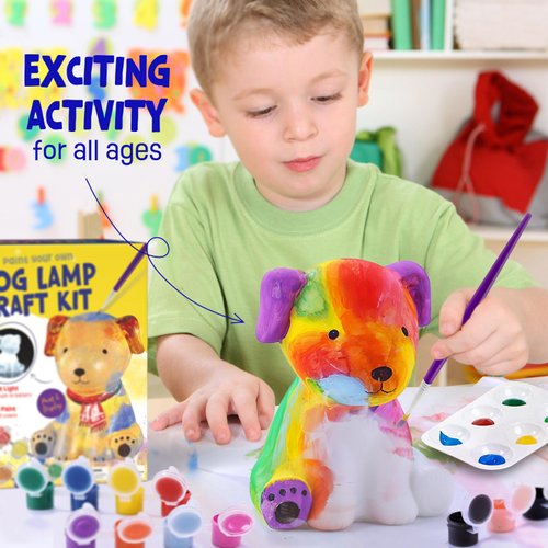 LAOESE Paint Your Own Dog Lamp Kit, Art Supplies Arts & Crafts Kit, Painting kit for Kids 6-12, Arts and Crafts for Kids Ages 8-12, Toys Girls Boy Birthday Christmas Gift Ages 3 4 5 6 7 8 9 10 11 12+