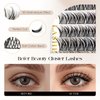 BEFER Lash Clusters, 72 Pcs D Curl Eyelash Clusters Super Fluffy Lightweight Individual Lashes 8-16MM Cluster Eyelash Extensions Soft Comfortable Wispy Natural Lashes DIY At Home(Mermaid,FD34)