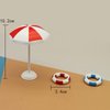 BinaryABC Miniature Swim Pool Swimming Ring Beach Umbrella Chair,DIY Fairy Garden Dollhouse Decor,Mini Dollhouse Beach Decoration Set
