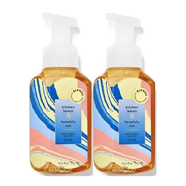 Bath and Body Works Kitchen Lemon & Honolulu Sun Gentle Foaming Hand Soap 8.75 Ounce 2-Pack (Kitchen Lemon & Honolulu Sun)