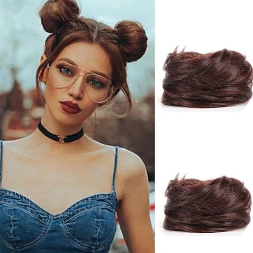 SDZNYQT 2PCS Cat Ears Hair Donut Chignon Claw Clip in Messy Hair Bun Mini Claw Clip in Updo Bun E...