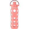 Lifefactory 22-Ounce Glass Water Bottle with Active Flip Cap and Protective Silicone Sleeve, Cantaloupe, 22oz