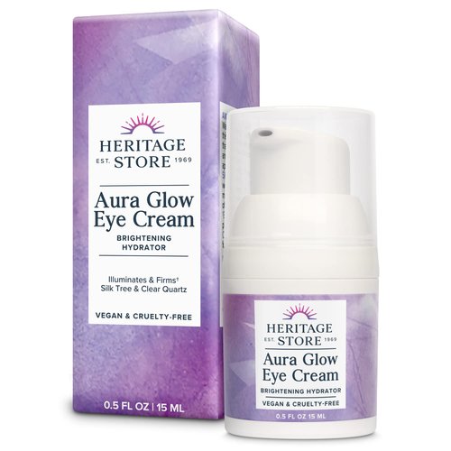 HERITAGE STORE Aura Glow Eye Cream, Under Eye Brightener &amp; Hydrator, Minimizes look of Puffiness,...