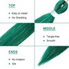 Savasana Green with Tinsel Pre stretched Braiding Hair, 26 Inches Kanekalon Box Braids Hair Extensions, 3 Packs Yaki Texture Braiding Hair Pre stretched