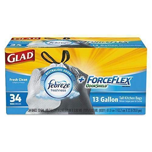 Glad Tall Kitchen Trash Bags, 13 Gal, 34 Count