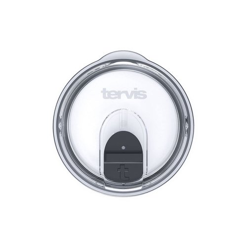 Tervis Slider Lid Made in USA Double Walled Insulated Tumbler Travel Cup Keeps Drinks Cold & Hot, For 30oz Stainless Steel, Clear