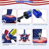 ShuRung 4th July Theme Soccer Ball Dog Toy with Straps Dog Interactive Play Balls for Tug of War USA Independence Day Dog Soccer Ball for Small Medium Big Size Dog (6 inches) S