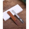 Stainless Steel Nail File with Anti-Slip Handle and Leather Case, Double Sided and Files Nails Easily for Men and Woman