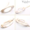 French Amie Oval Small 2 1/4” Celluloid Acetate Side Slide In Strong Hold Hair Clip Barrettes with Tige Boule Clasp for Girls and Women, Made in France (Ivory)